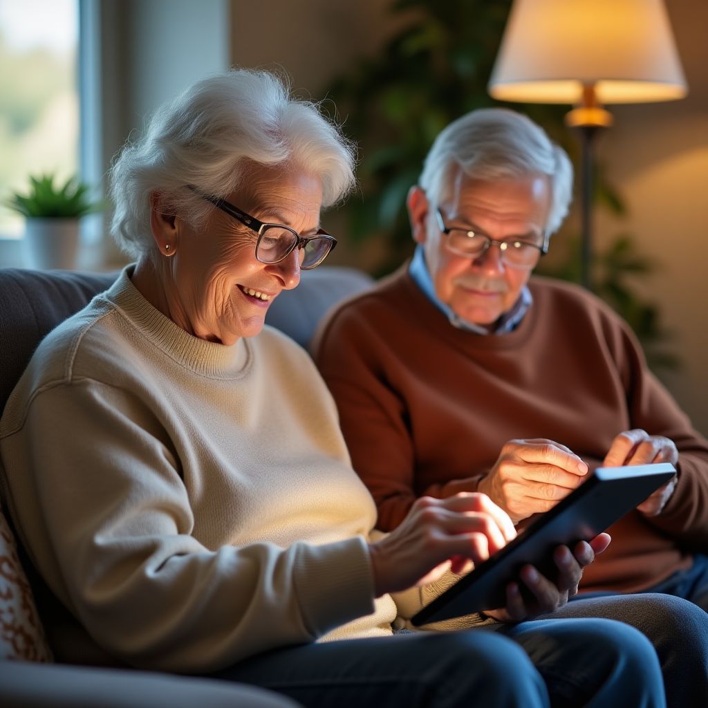Adultos mayores aprendiendo tecnología
